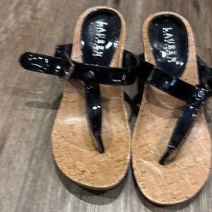 Lauren Ralph Lauren Black patent strap Sandals.